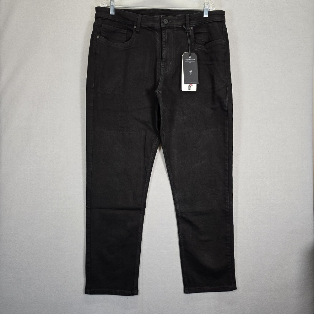 NYC The Perfect Jean Athletic Fit Jeans Stealyh- Black Denim  Size 38 X 32 New